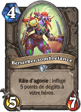 hearthstone, carte - Berserker sombrelance