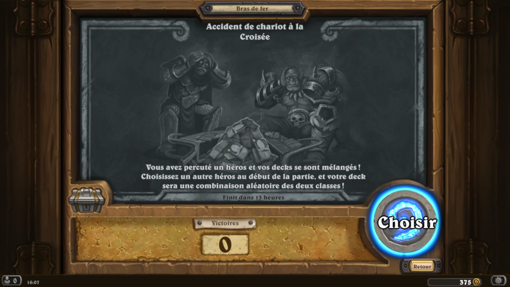 Bras de fer Hearthstone, accident de chariot � la crois�e