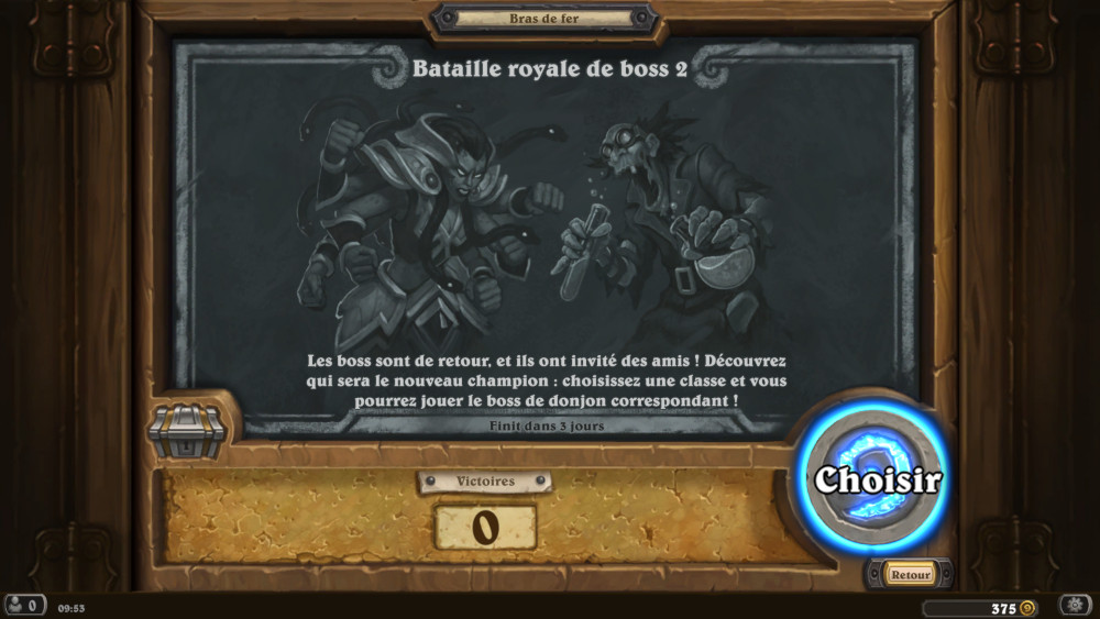 Bras de fer Hearthstone, bataille royale de boss