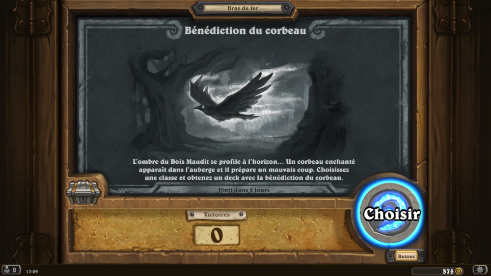 Bras de fer Hearthstone, b�n�diction du corbeau