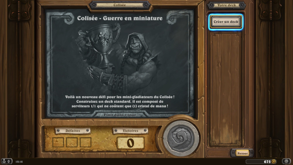 Bras de fer Hearthstone, colis�e - guerre en miniature