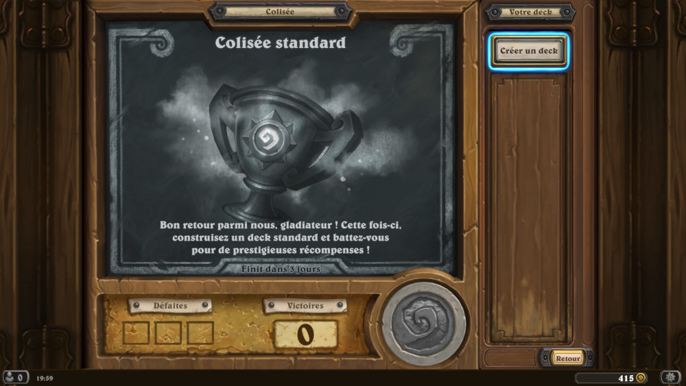 Bras de fer Hearthstone, colis�e standard