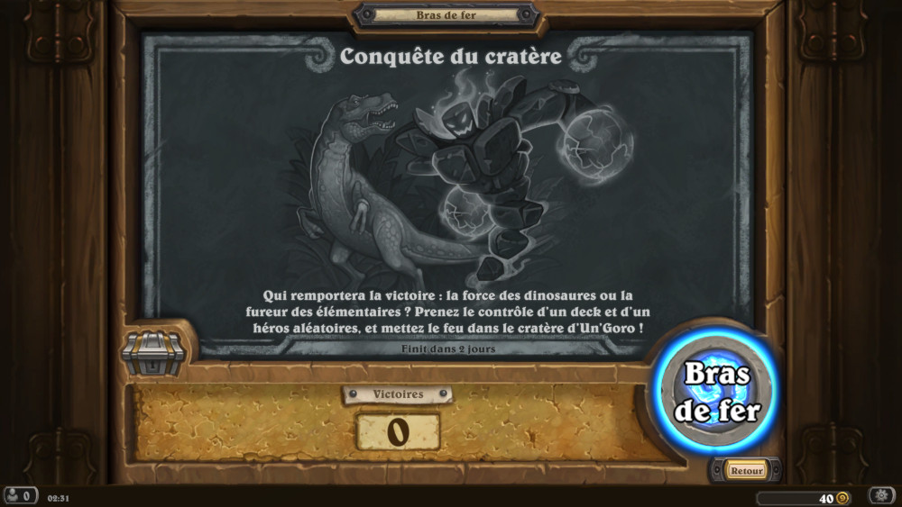 Bras de fer Hearthstone, conqu�te du crat�re