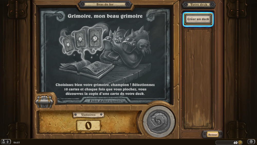 Bras de fer Hearthstone, grimoire, mon beau grimoire