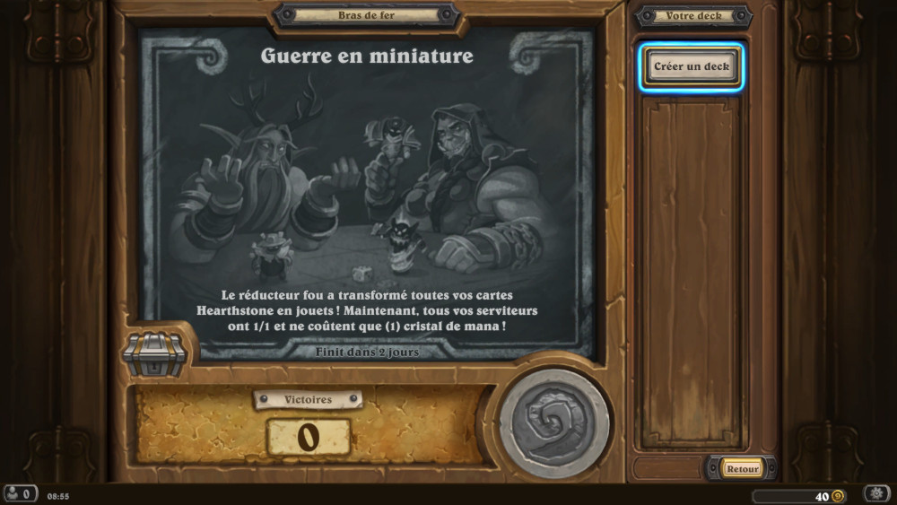 Bras de fer Hearthstone, guerre en miniature