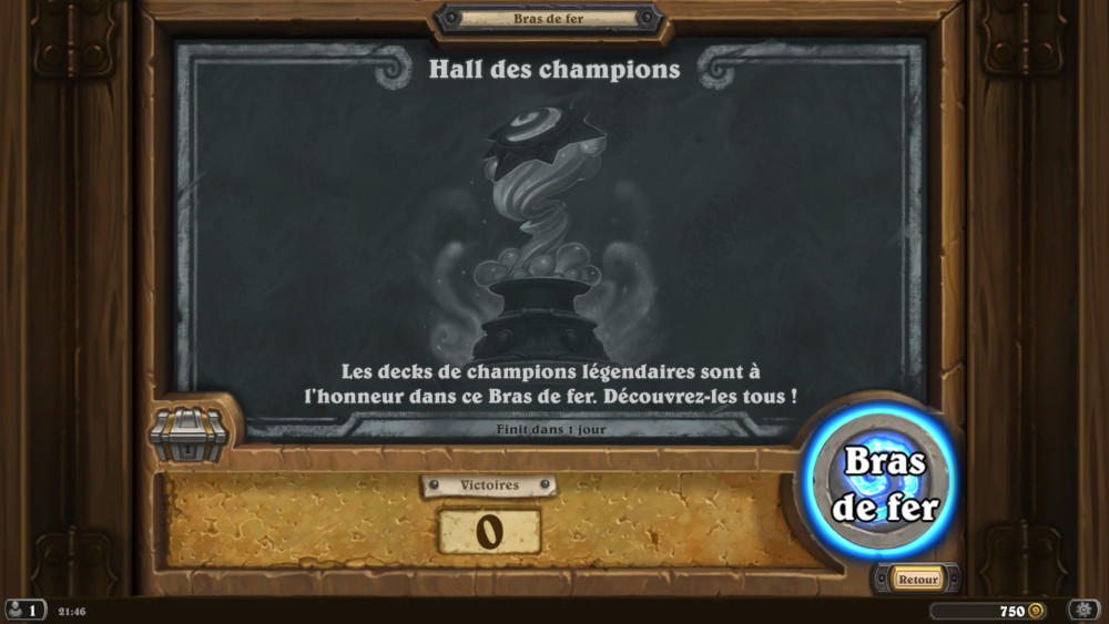 Bras de fer Hearthstone, hall des champions