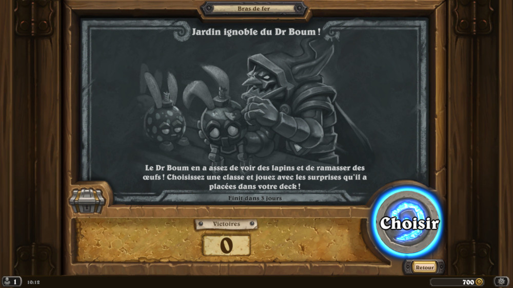 Bras de fer Hearthstone, jardin ignoble du Dr Boum