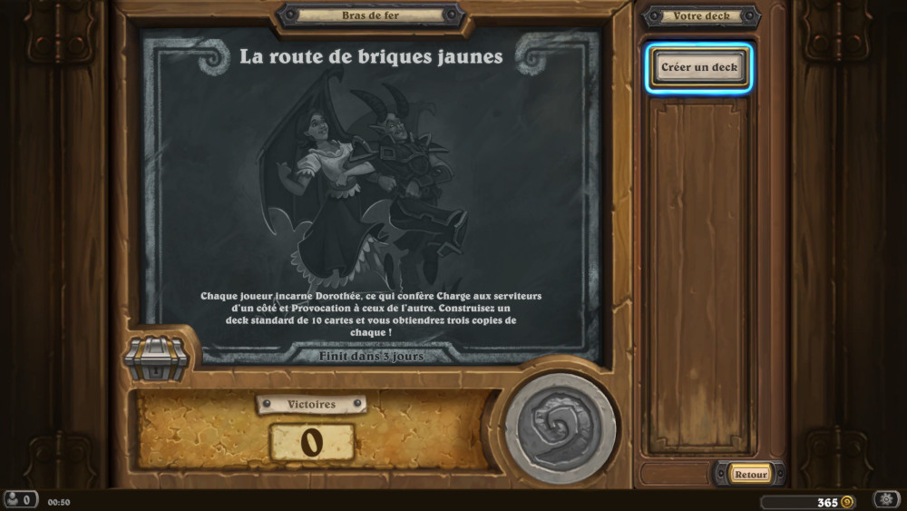Bras de fer Hearthstone, la route de briques jaunes