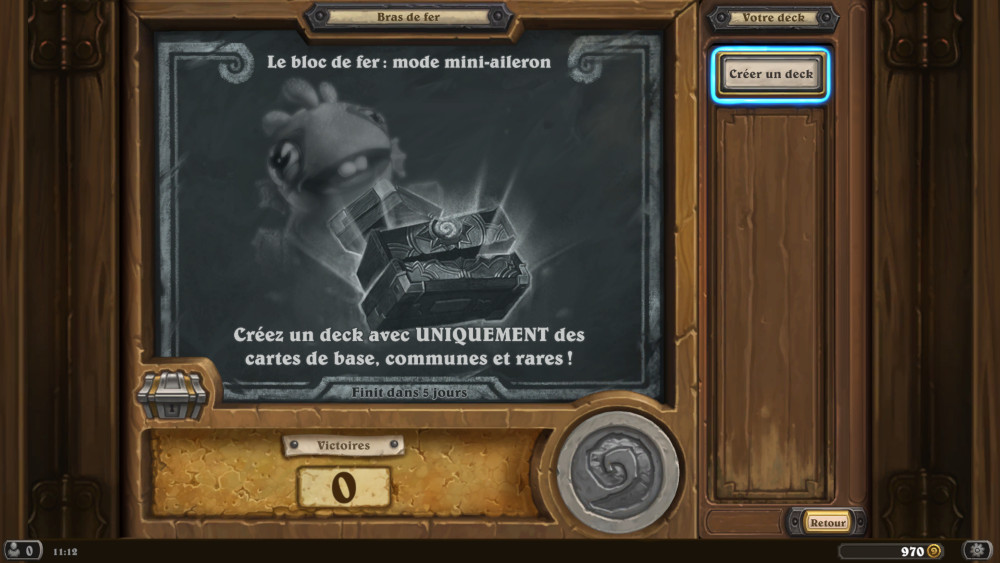 Bras de fer Hearthstone, le bloc de fer : mode mini-aileron