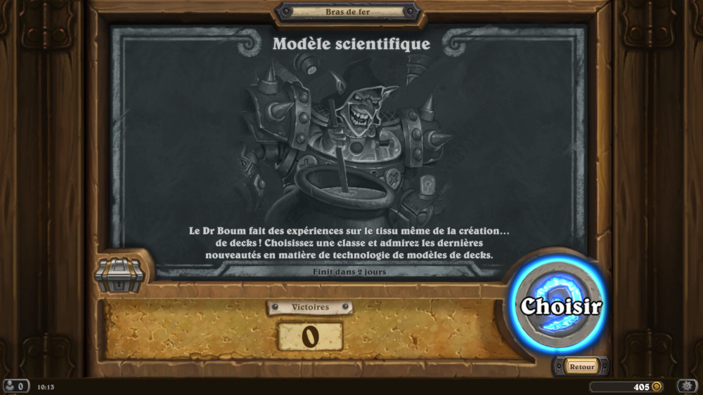 Bras de fer Hearthstone, mod�le scientifique
