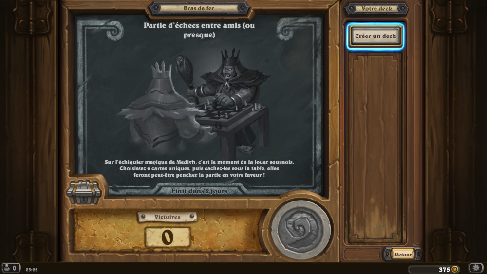 Bras de fer Hearthstone, partie d'�checs entre amis (ou presque)