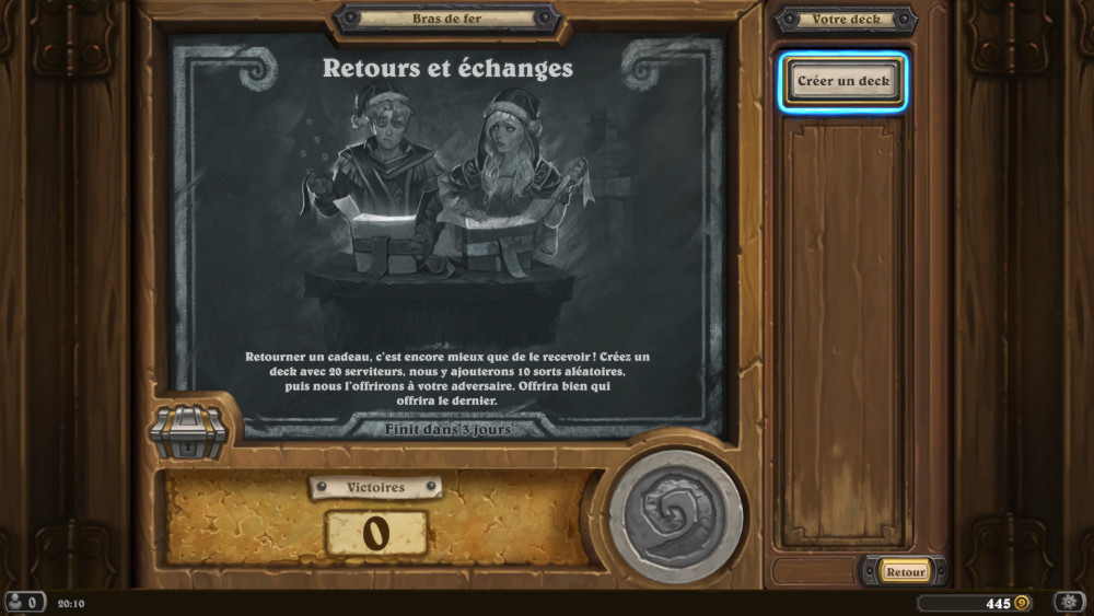 Bras de fer Hearthstone, retours et �changes