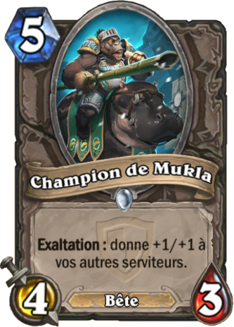 hearthstone, carte Champion de Mukla