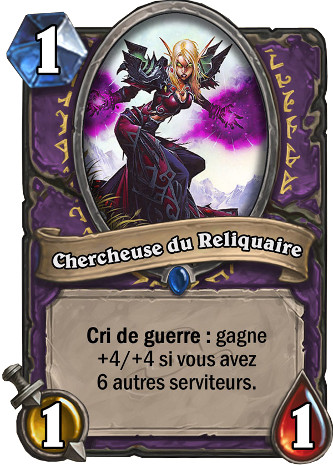 hearthstone, carte chercheuse du reliquaire