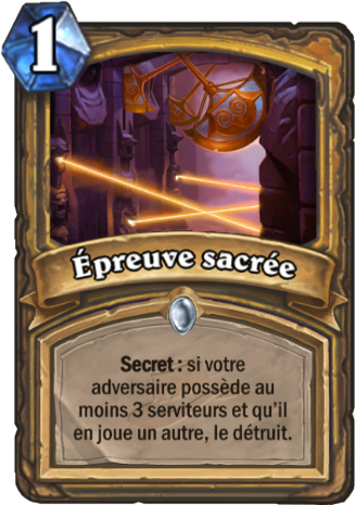 hearthstone, carte �preuve sacr�e