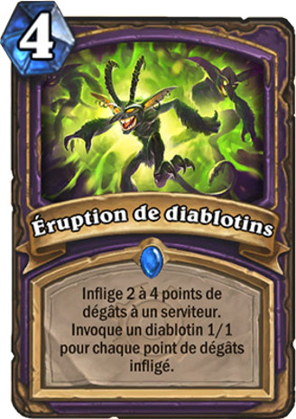 hearthstone, carte �ruption de diablotins