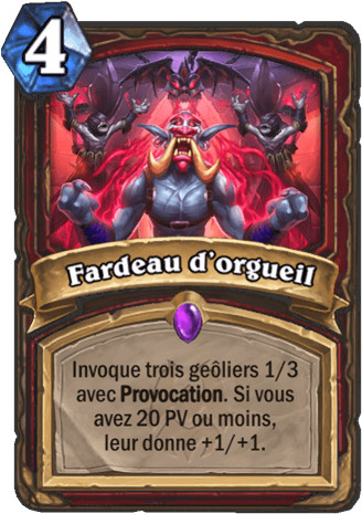 hearthstone, carte Fardeau d'orgueil