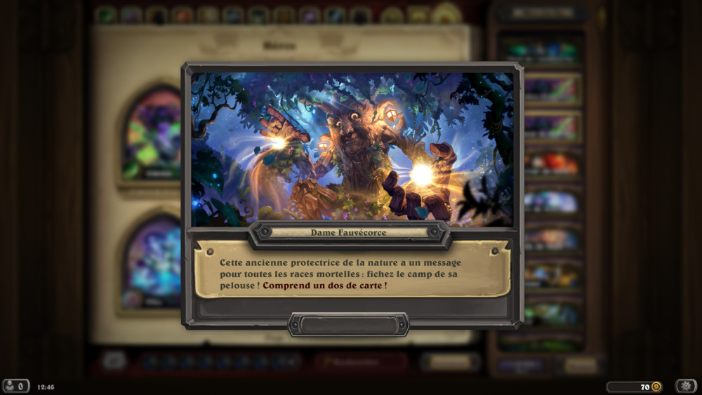 Hearthstone, héros - Dame Fauvécorce