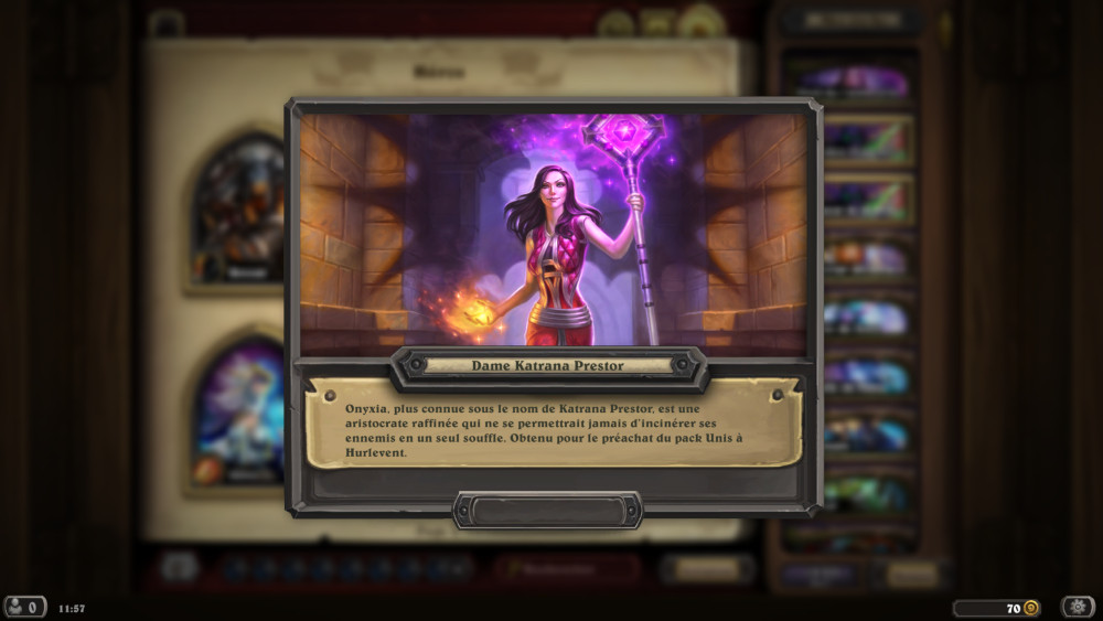 Hearthstone, héros - Dame Katrana Prestor