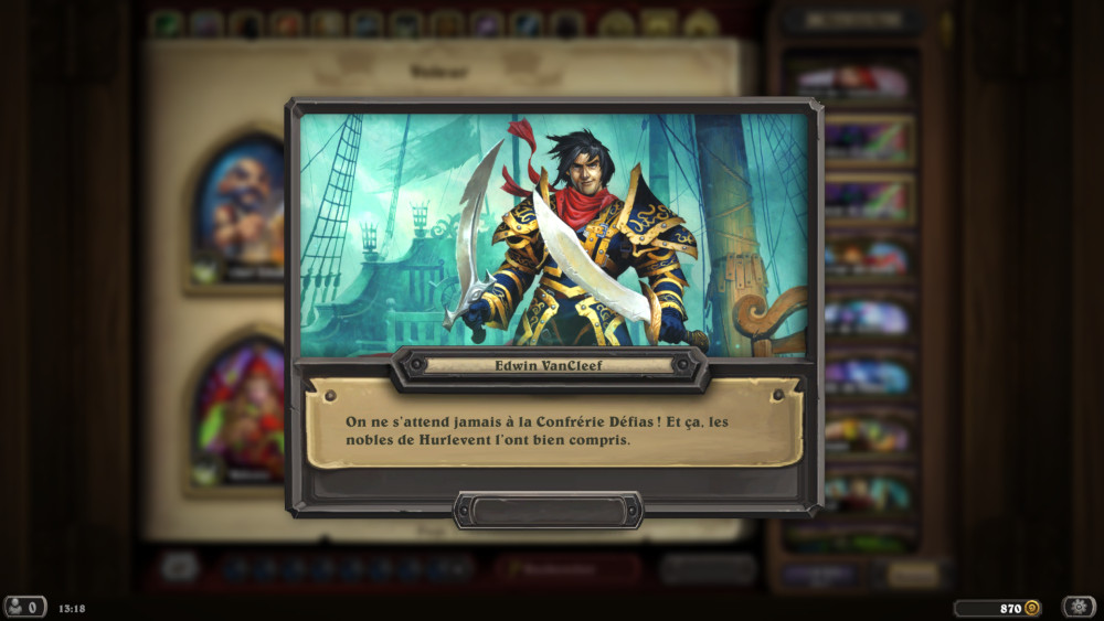 Hearthstone, héros - Edwin VanCleef