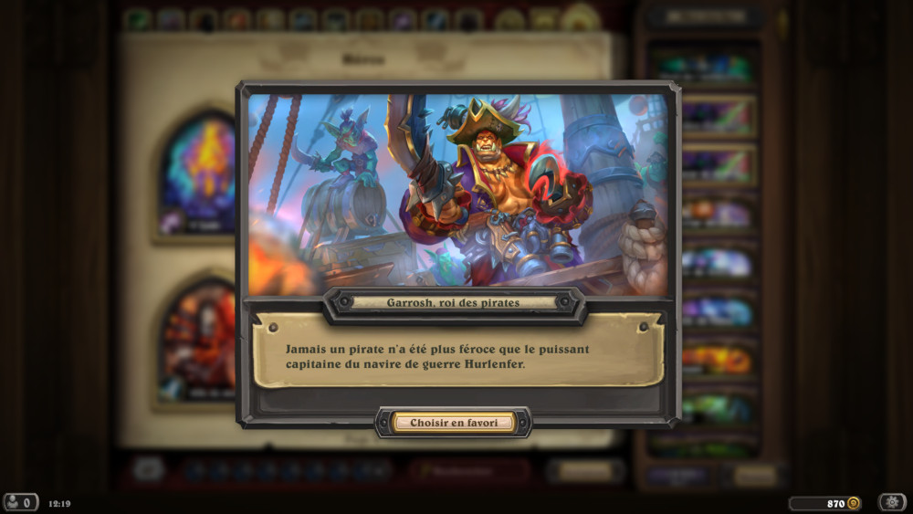 Hearthstone, héros - Garrosh, roi des pirates