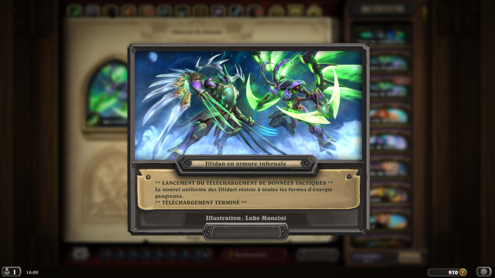Hearthstone, héros - Illidan en armure infernale