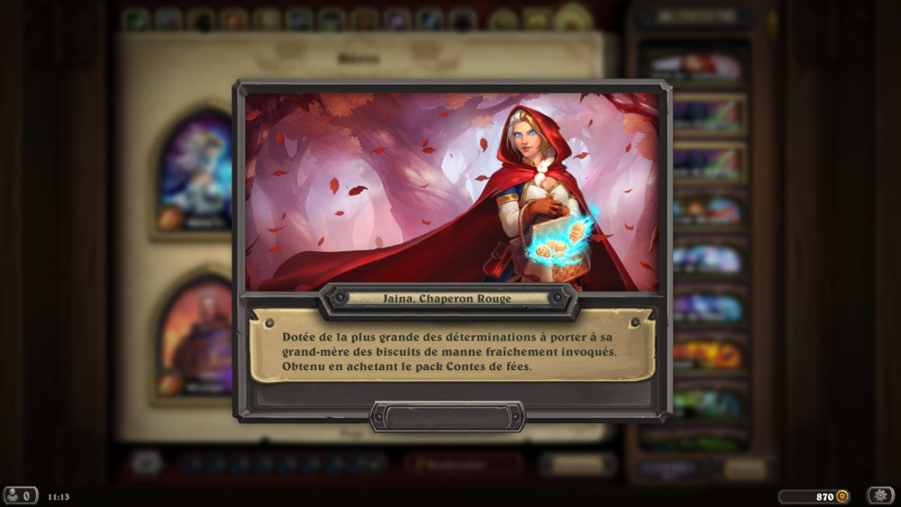 Hearthstone, héros - Jaina, Chaperon Rouge