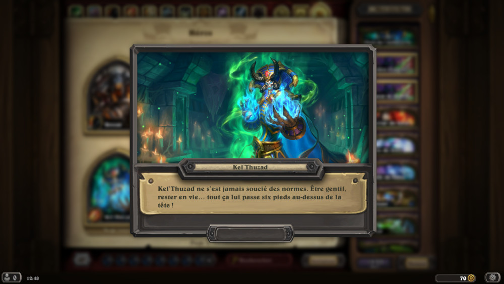 Hearthstone, héros - Kel'Thuzad