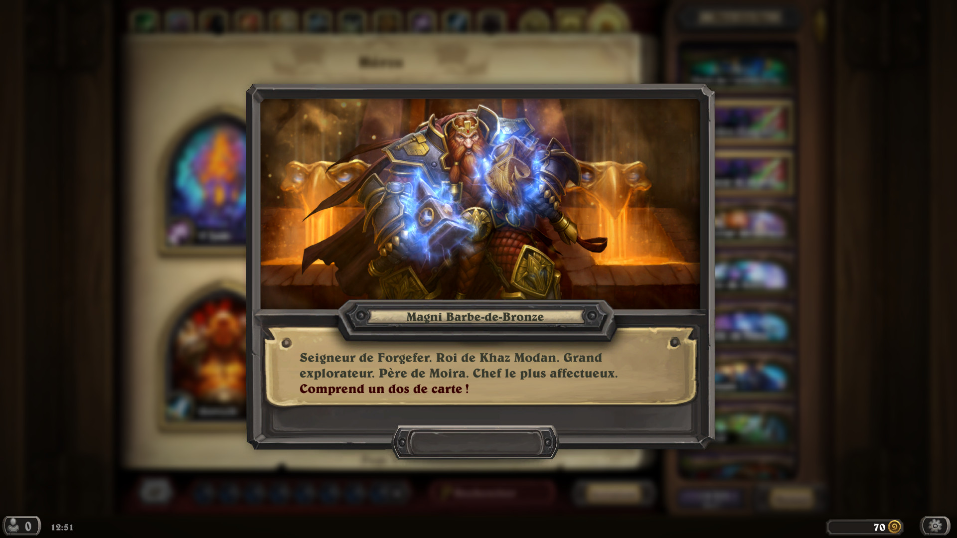 Hearthstone, héros - Magni Barbe-de-Bronze