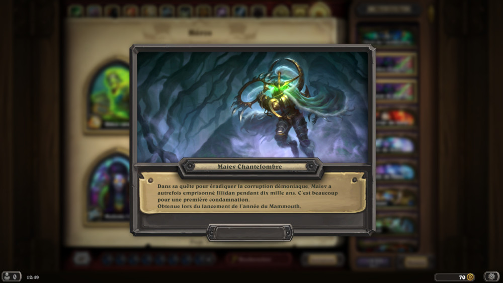 Hearthstone, héros - Maiev Chantelombre