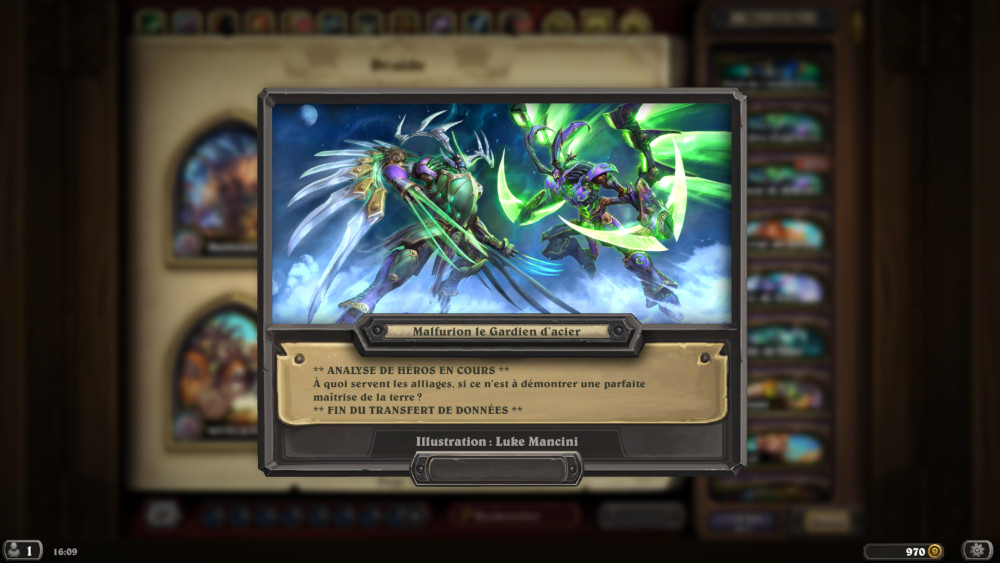 Hearthstone, héros - Malfurion le Gardien d'acier