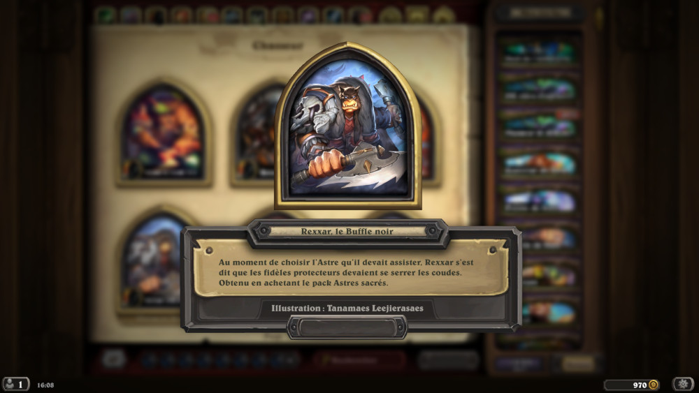 Hearthstone, héros - Rexxar, le Buffle noir