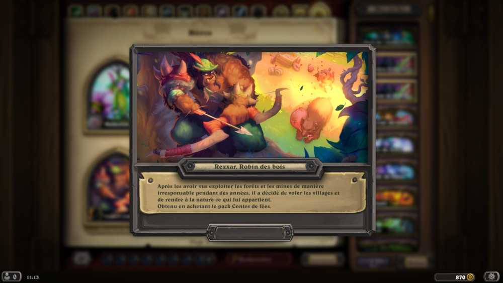 Hearthstone, héros - Rexxar, Robin des bois