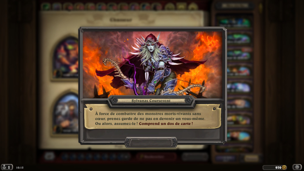 Hearthstone, héros - Sylvanas Coursevent