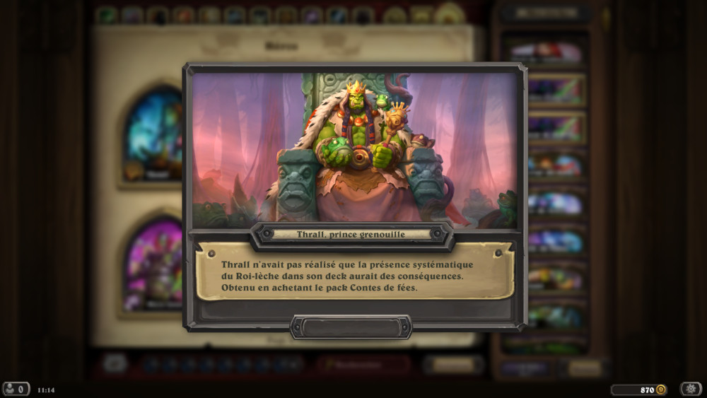 Hearthstone, héros - Thrall, prince grenouille
