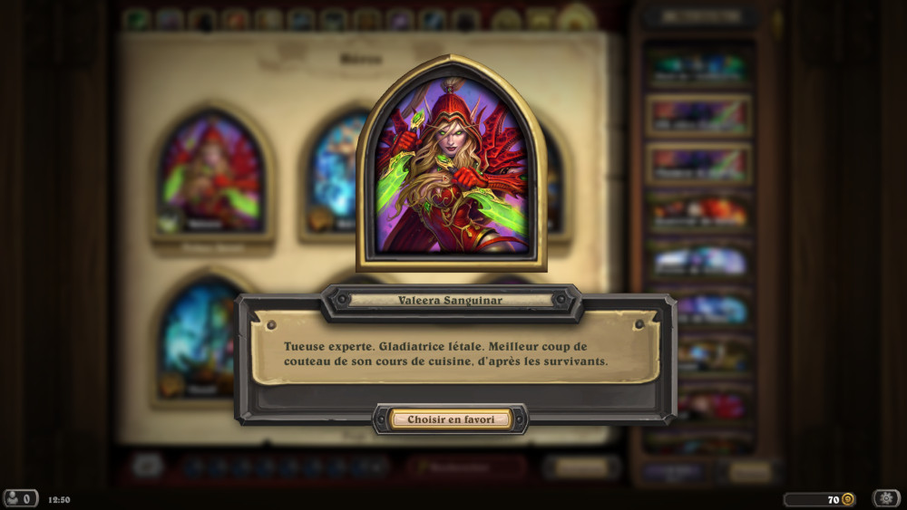 Hearthstone, héros - Valeera Sanguinar