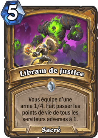 hearthstone, carte - Libram de justice