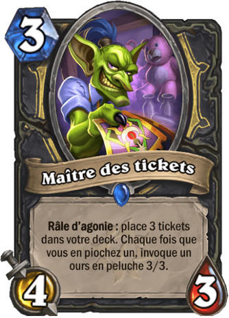 hearthstone, carte Ma�tre des tickets