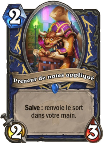 hearthstone, carte Preneur de notes appliqu�