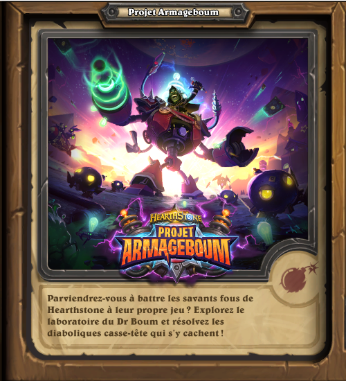 hearthstone, heroes of Warcraft : Projet Armageboum - Le labo des casse-t�tes