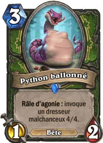 hearthstone, carte Python ballon�