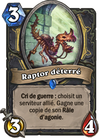 hearthstone, carte raptor d�terr�