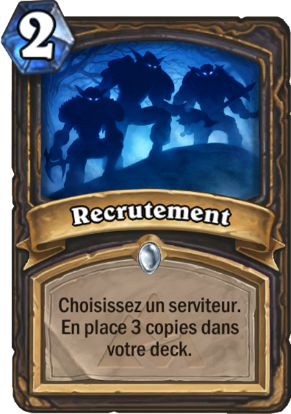 hearthstone, carte recrutement